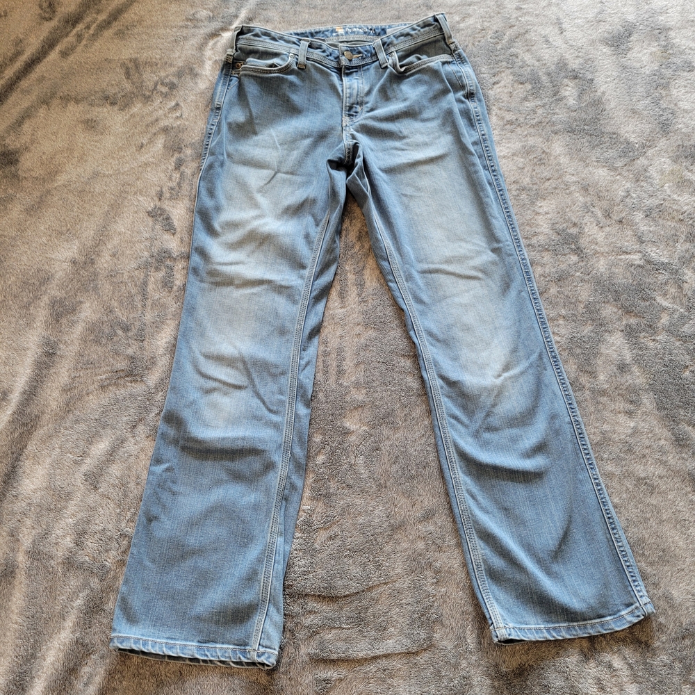 Carhartt Jeans Womens 6 (30x30) Relaxed Fit Denim Jasper Light Wash Rugged Flex